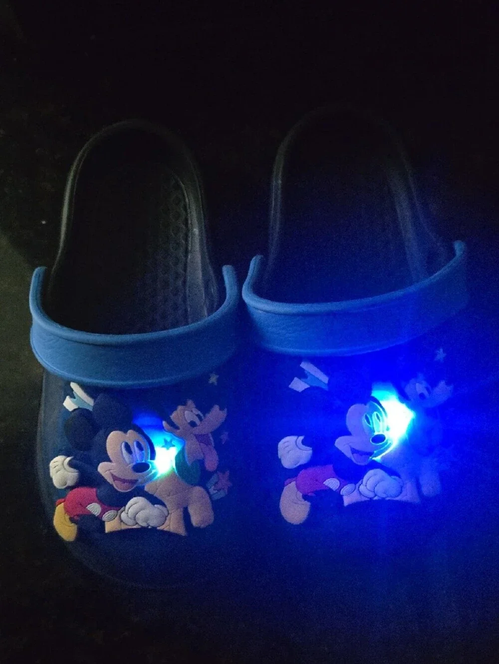 Disney Blue Mickey & Pluto Kids Slip-On Sandals